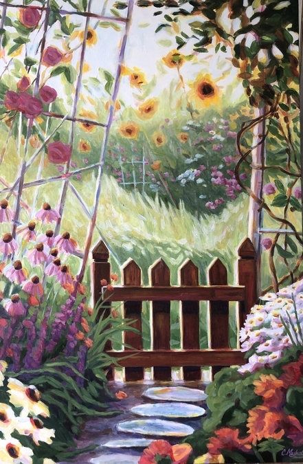 Sunflowers Beyond the Gate