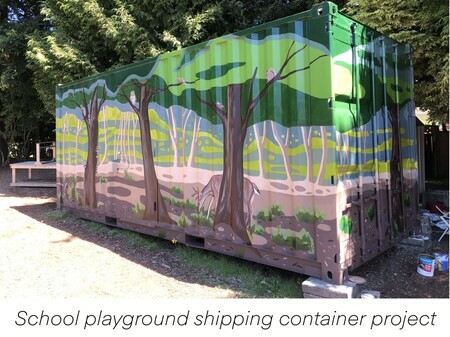 Shipping container mural