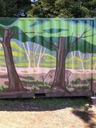 Detail of shipping container  mural