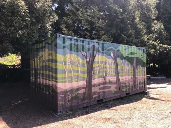 Shipping container mural