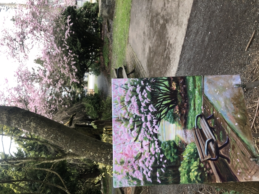 Plein Air Spring Blossoms at Crescent Beach